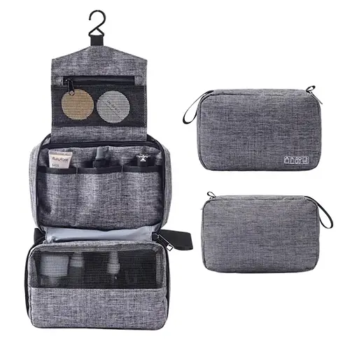 Professional Custom Printed Male Travel Designer Toiletry Kit Bag With Compartments